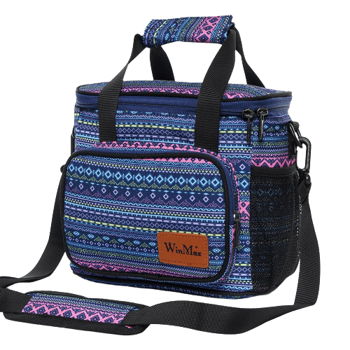 Glacière souple mosaique bleue avec bandouliere