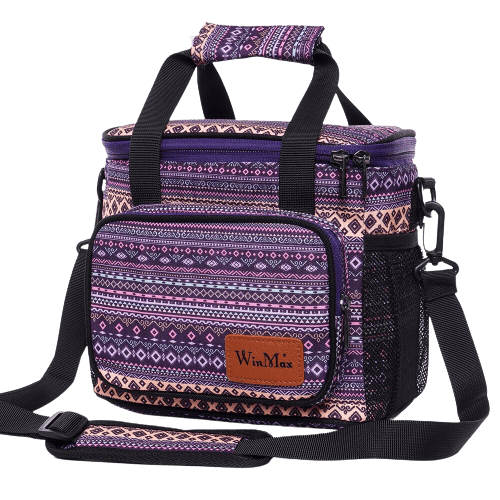 glaciere souple isotherme motif mosaique violette