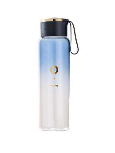 Gourde en verre bleue