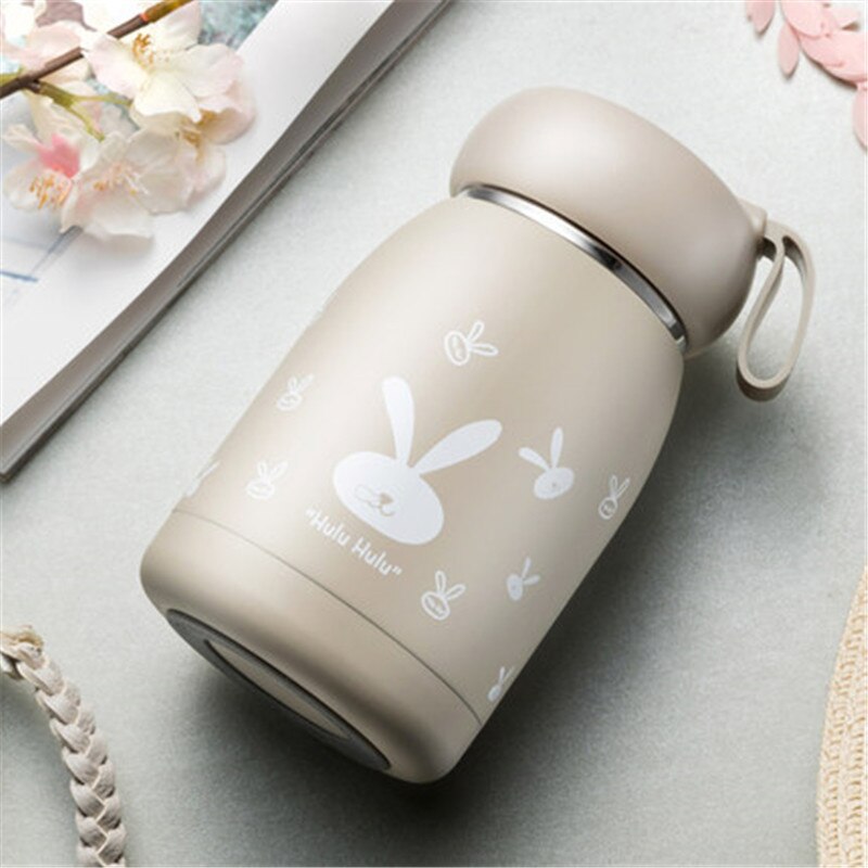 Bouteille isotherme marron mignon lapin