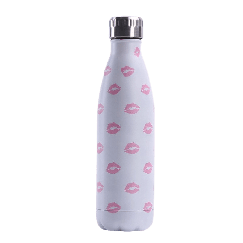 Bouteille isotherme 500 ml en acier inoxydable au motif bisous