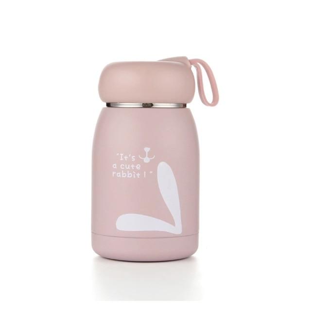 bouteille isotherme enfant motif lapin rose