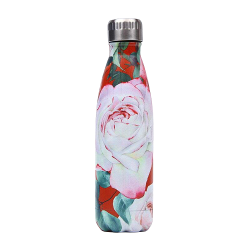 gourde-inox-fleur-rose
