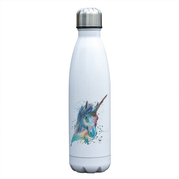 bouteille isotherme motif licorne bleue multicolore
