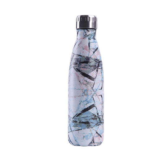 Bouteille isotherme 500 ml en acier inoxydable au motif marbre original