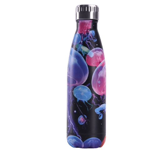Bouteille isotherme 500 ml en acier inoxydable au motif meduse