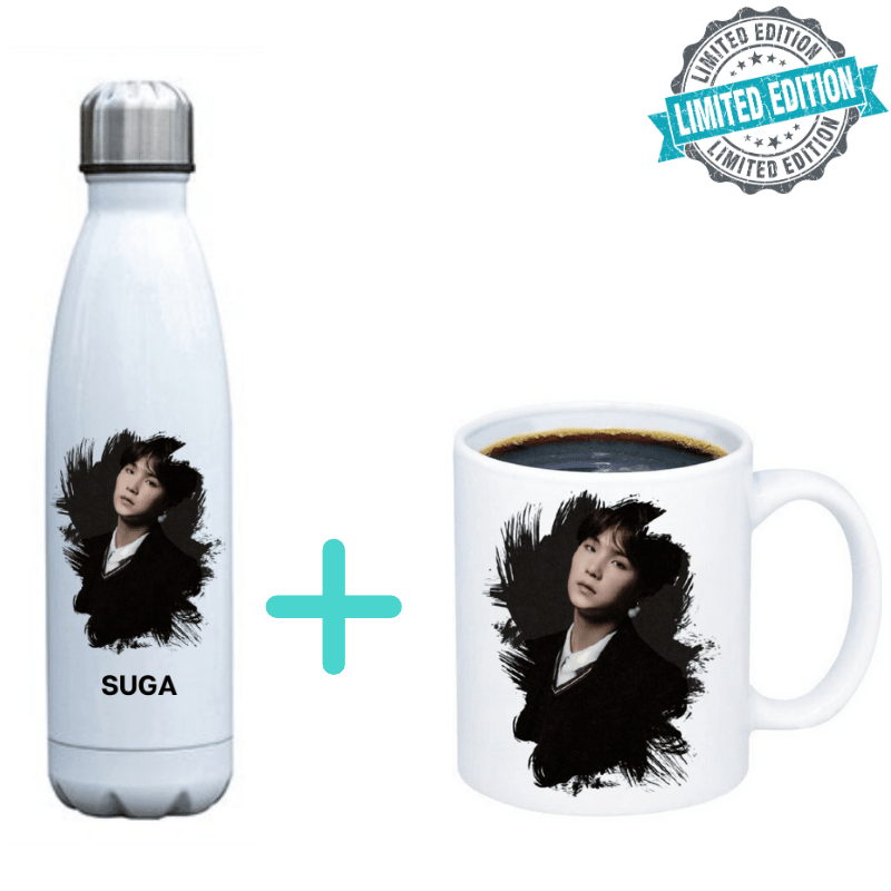 bouteille isotherme et mug BTS Suga