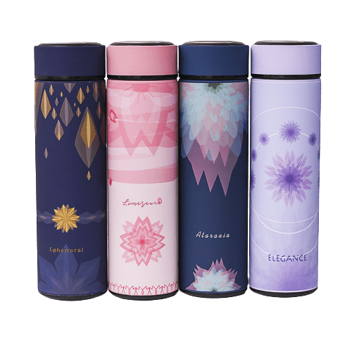 bouteille isotherme bleue rose et violette