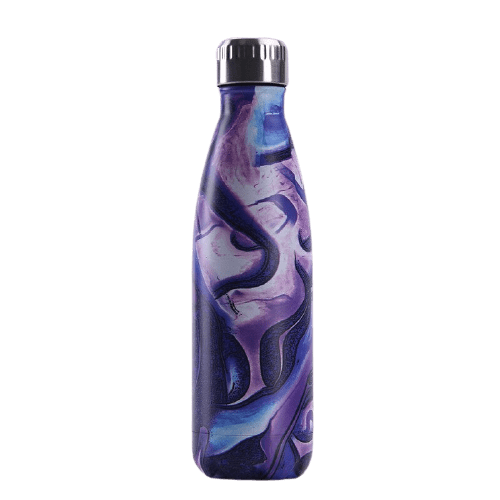 Bouteille isotherme 500 ml en acier inoxydable au motif originale violette