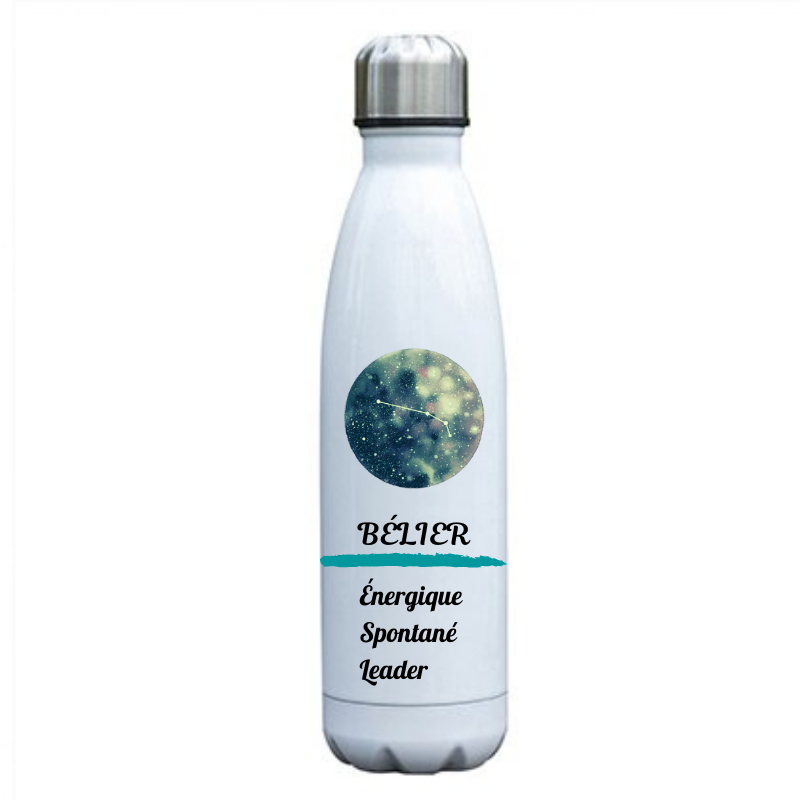 gourde en acier inoxydable signe astrologique bélier