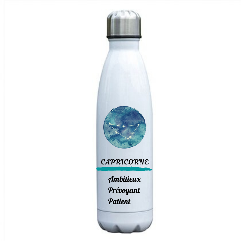 signe du zodiaque capricorne gourde en acier inoxydable