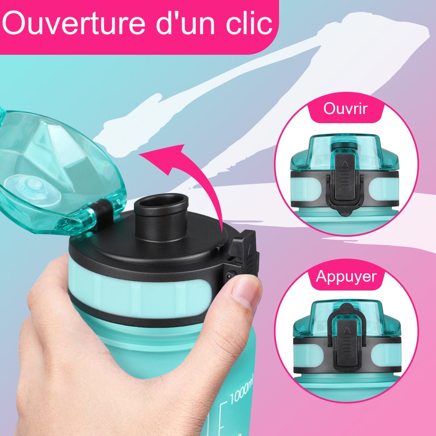 Ouverture facile gourde sport 1L