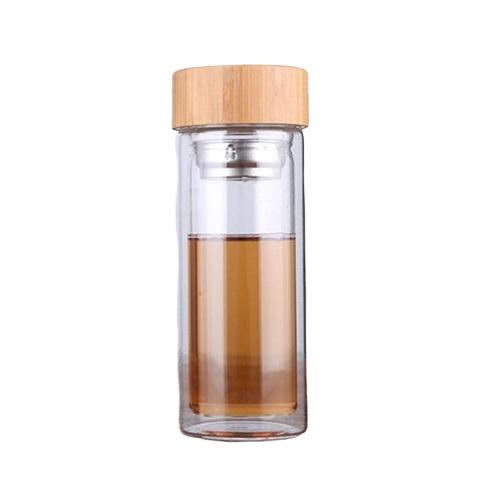 gourde en verre avec infuseur a thé