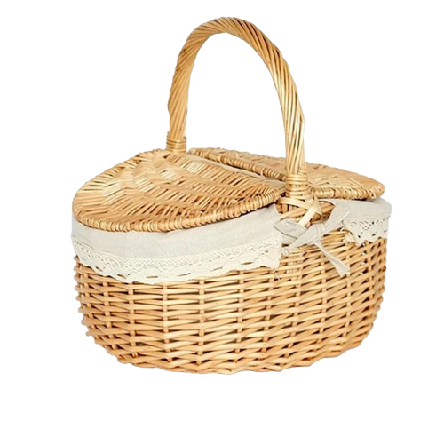 Panier Pique-Nique Rond en Osier