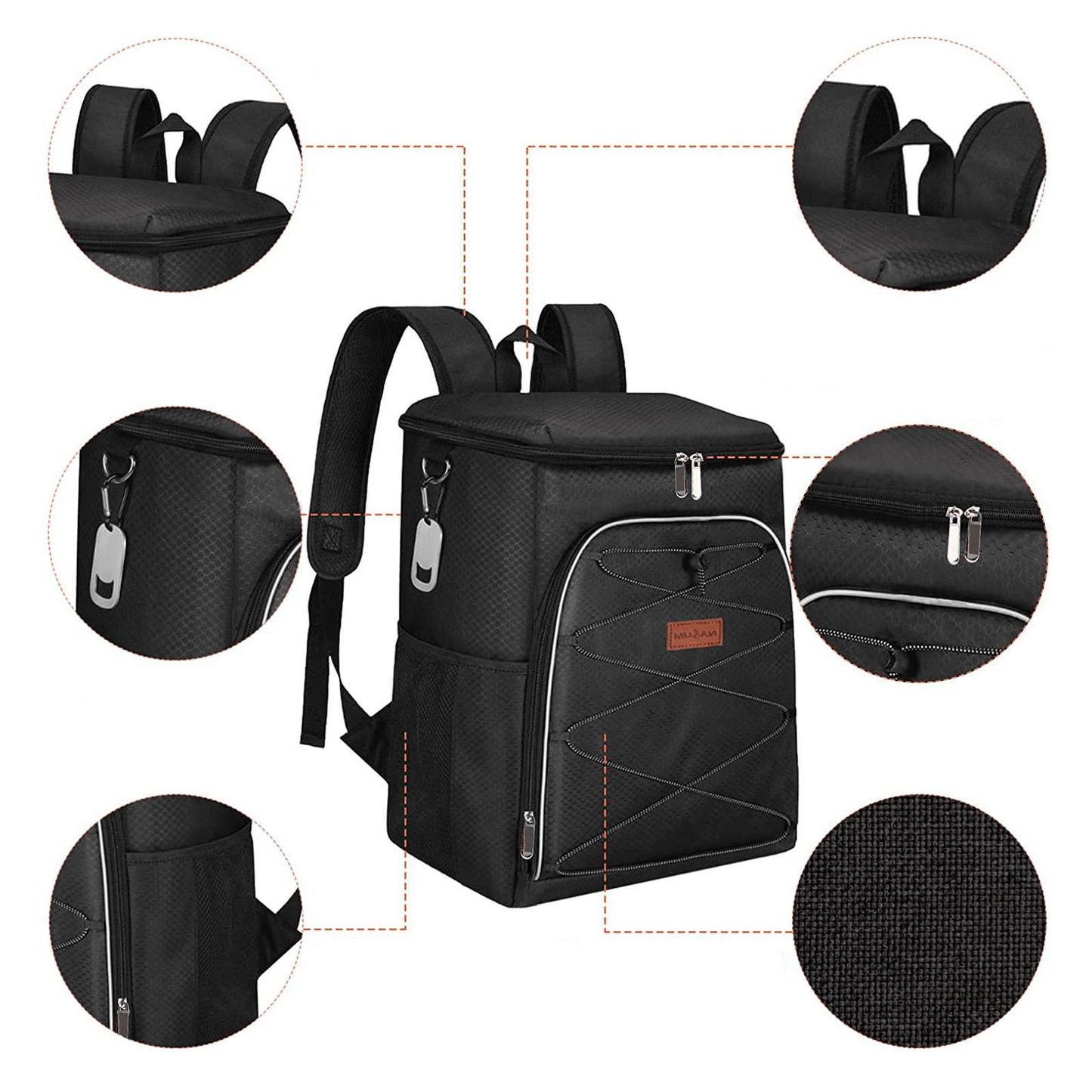 grand sac a dos isotherme noir details sac
