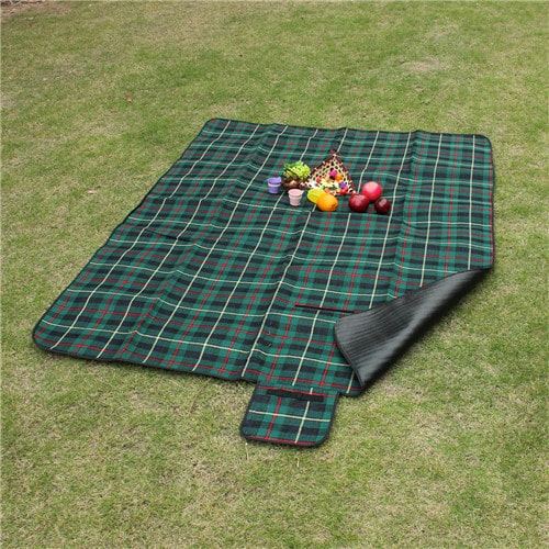 grand tapis pique nique carreaux verts