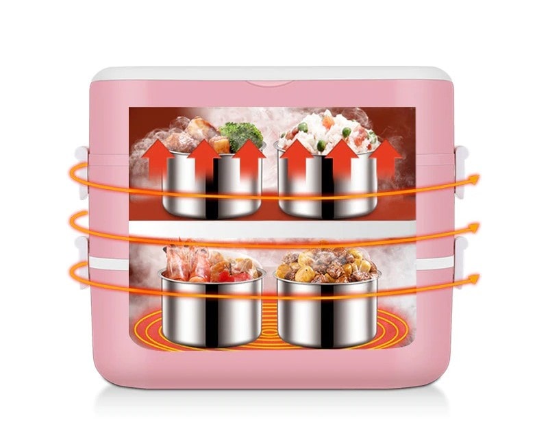 interieur lunch box chauffante rose