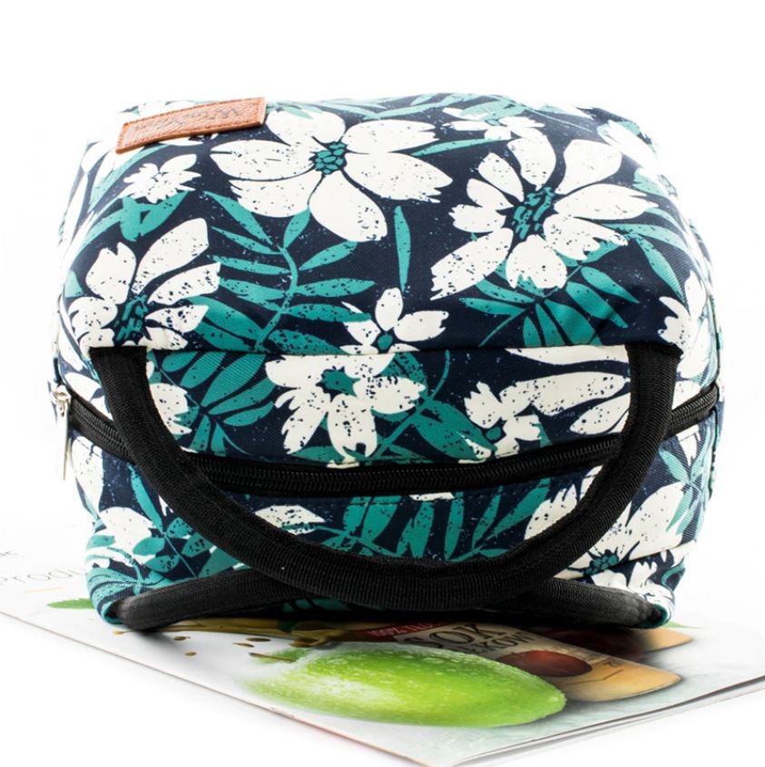 petit sac isotherme repas motif fleuri