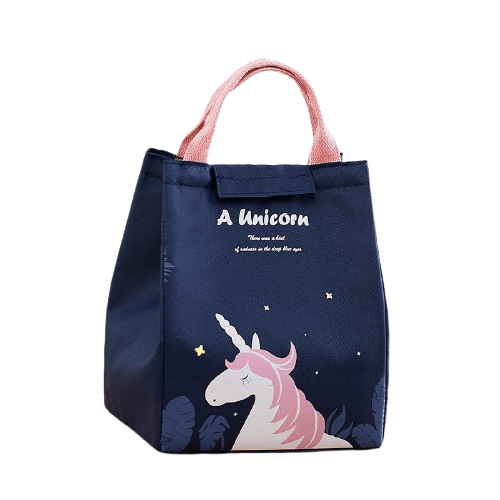 Sac à lunch box isotherme bleu licorne