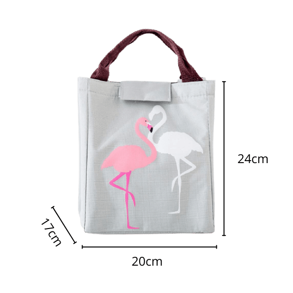 Dimension lunch bag isotherme gris flamant rose