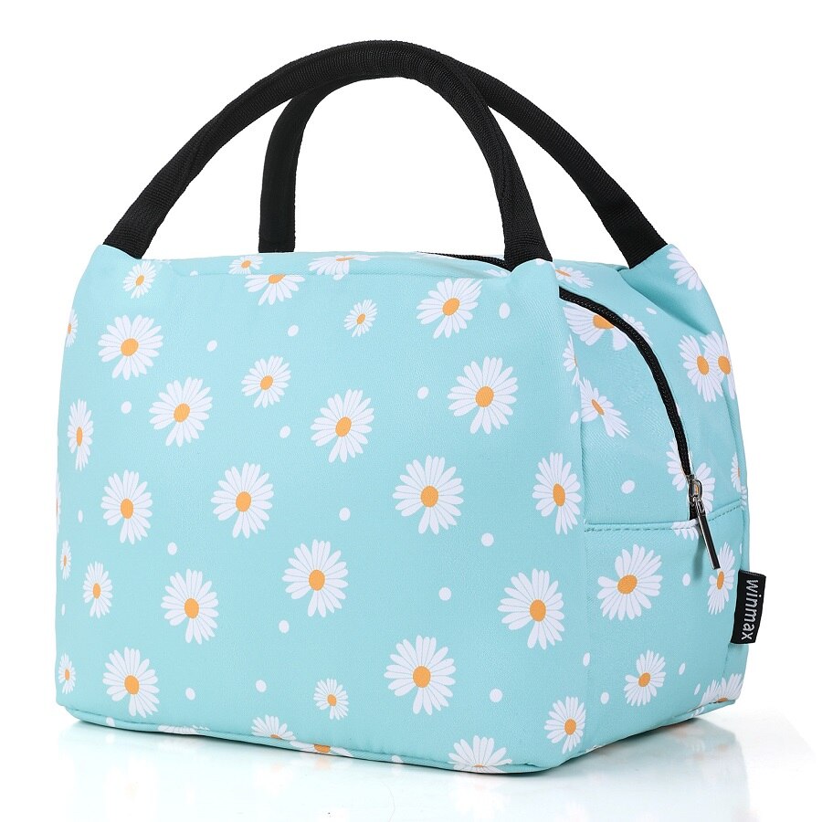 sac isotherme repas bleu fleuri