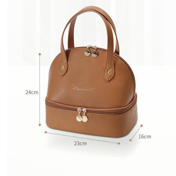 Lunch bag cuir marron isotherme 