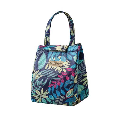 Sac à lunch isotherme au motif feuilles et fleurs tropicales multicolores