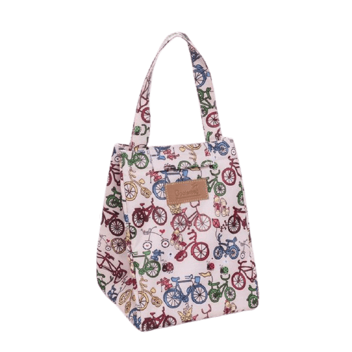 Lunch bag isotherme motif vélos multicolores
