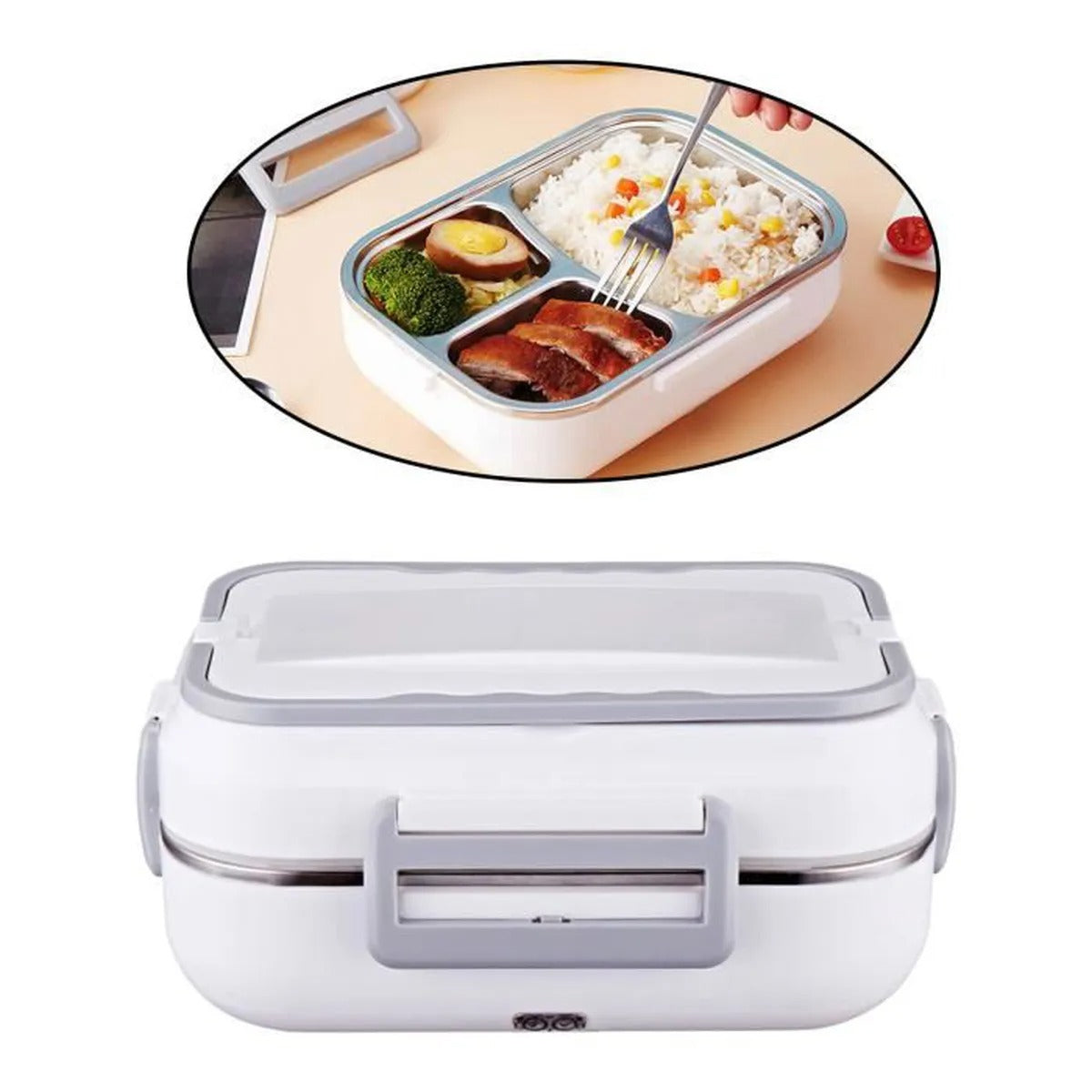 Interieur lunch box chauffante grise