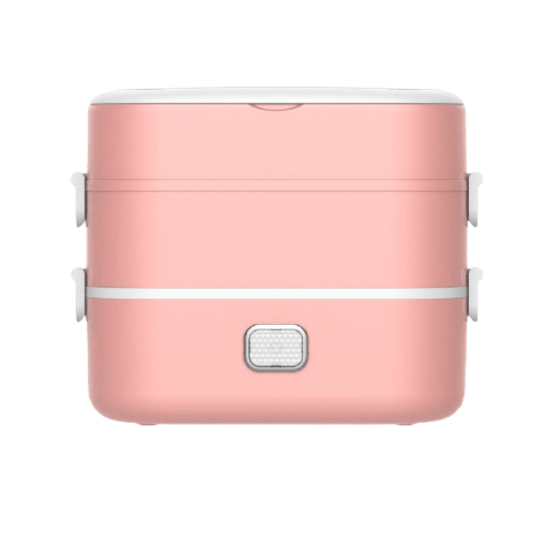 Lunch box electrique rose avec deux etages