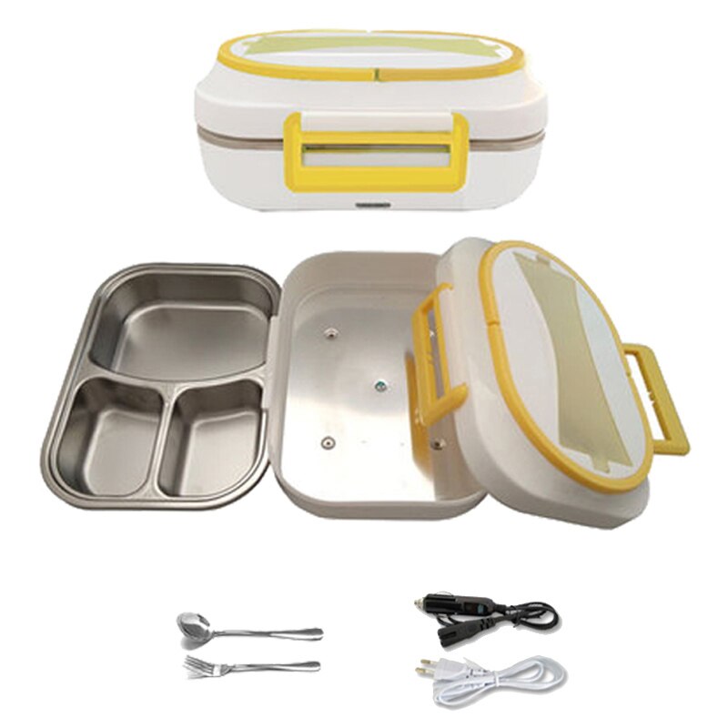lunch box chauffante jaune avec accessoire