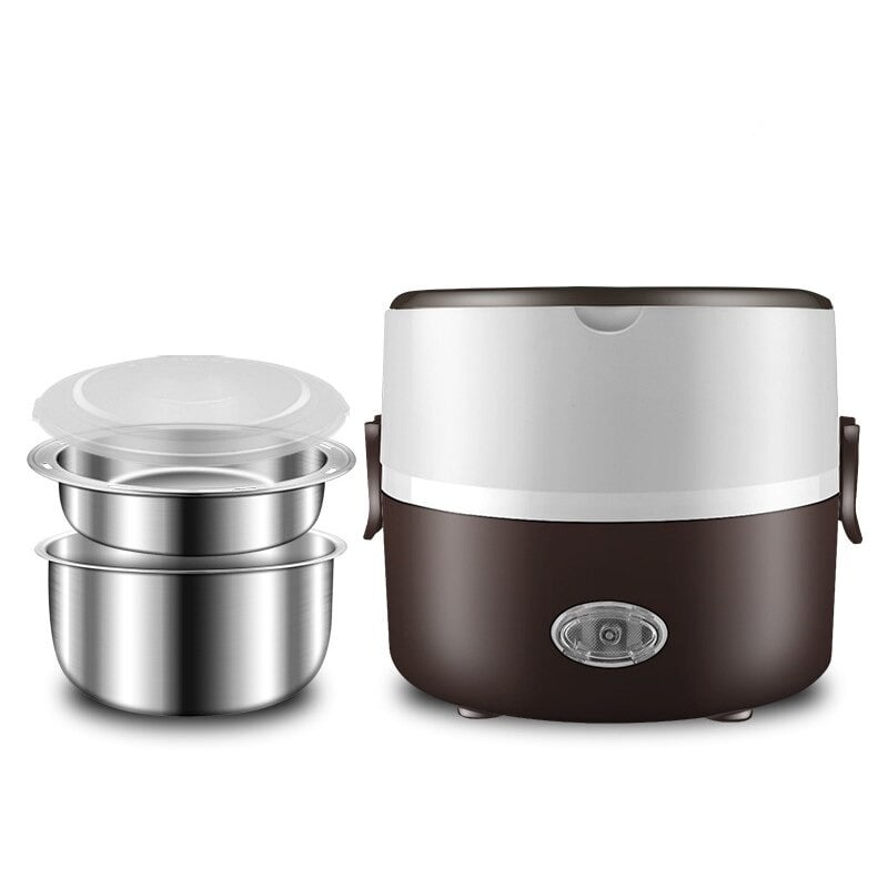 lunch box chauffante marron deux compartiments