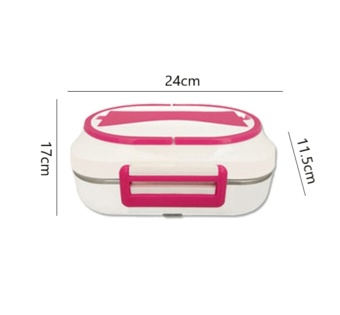 dimension lunch box chauffante rose