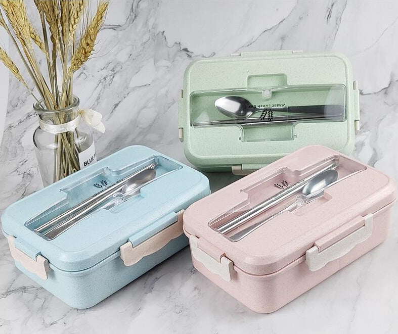 lunch box hermetique verte bleue et rose