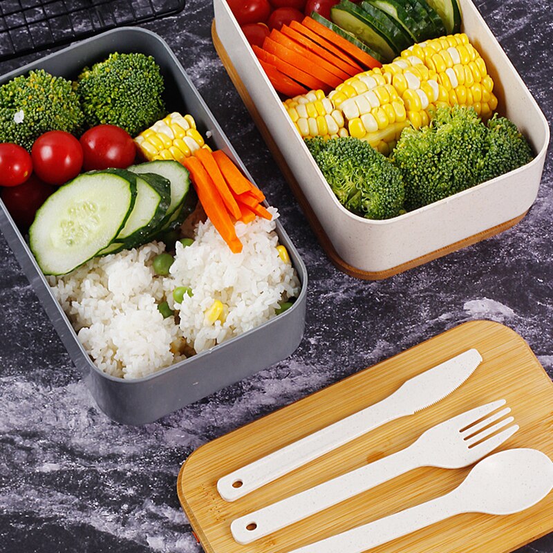 lunch box japonais blanc repas bambou