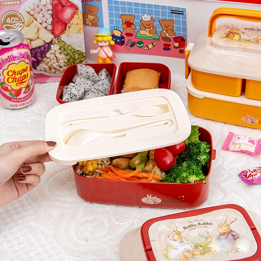 lunch box rouge enfants lapin niveaux