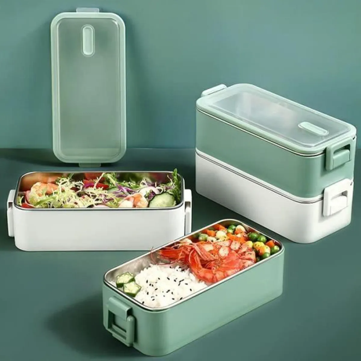 Repas lunch box inox verte