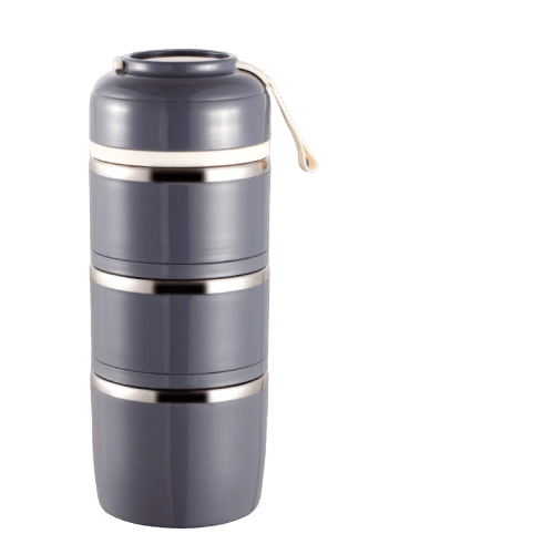 lunch box isotherme grise trois compartiments
