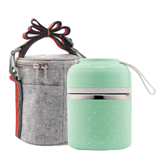 Lunch box isotherme verte un compartiment avec sac