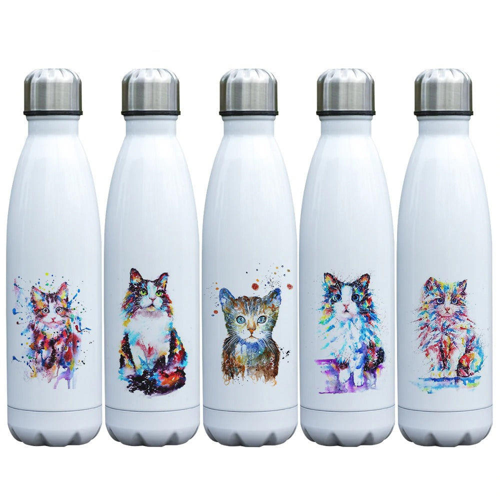 Gourde Inox Chat multicolore