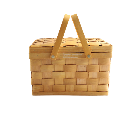 panier pique nique bois tressé