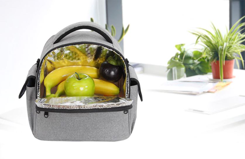illustration repas sac à dos isotherme gris