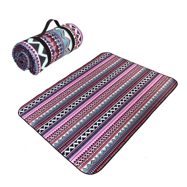 nappe picnic motif abstrait mauve