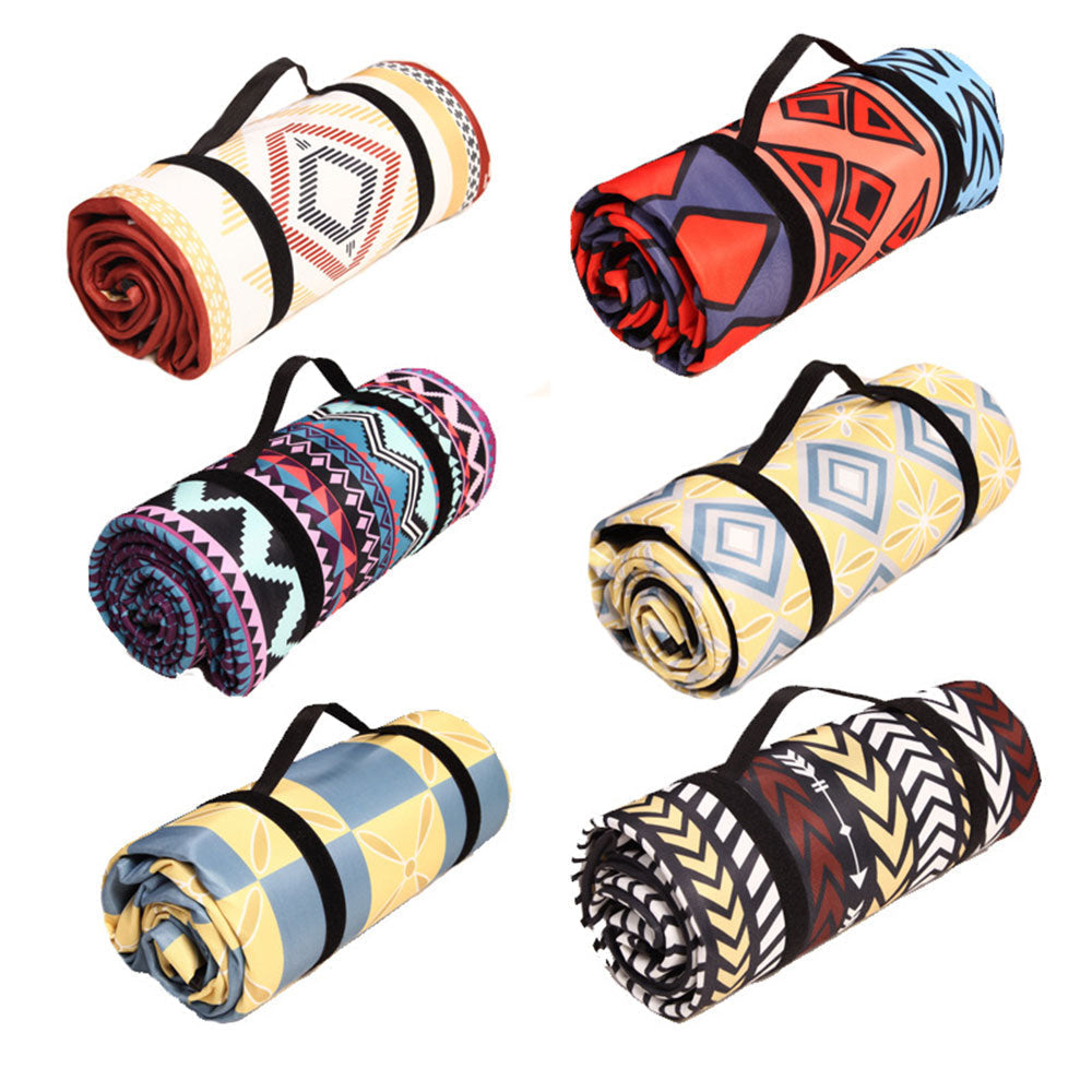 Plaid Pique-Nique Motif Abstrait Vanille