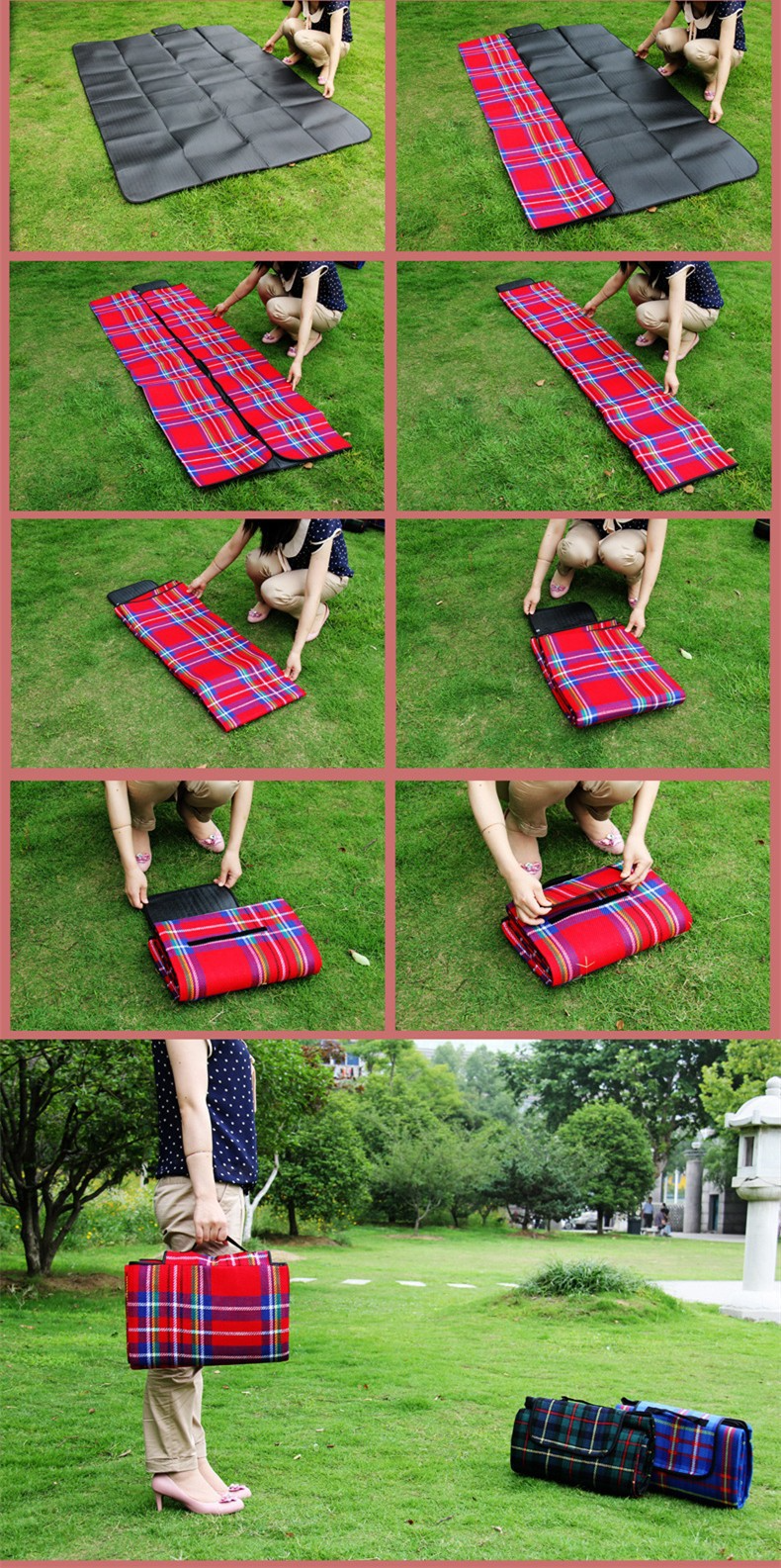 comment plier tapis couverture de pique nique