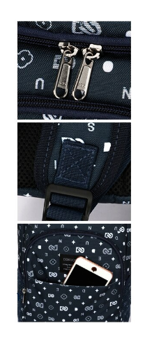 détails extérieur sac à dos isotherme chic bleu