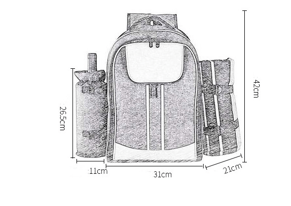 mesures sac a dos picnic