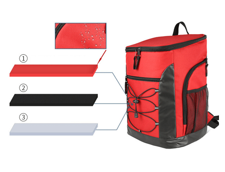 sac a dos isotherme randonnee rouge couche isolation