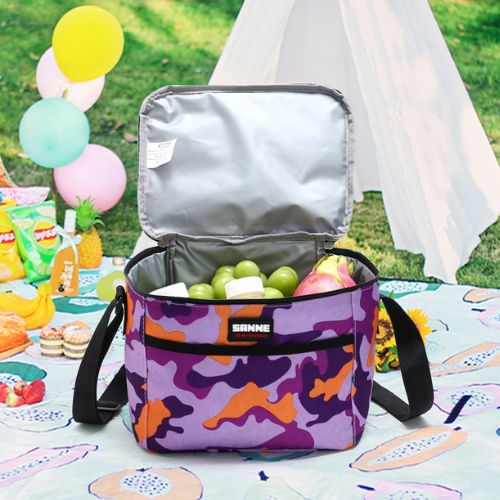 Sac à dejeuner bandoulière gris lunch box