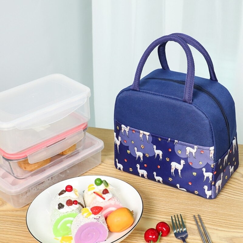 lunch box repas pour sac isotherme alpagas bleu